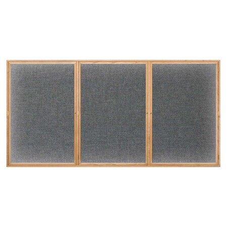 United Visual Products Open Faced Easy Tack Board, 72"x48", Black Fabric/Satin UV9010AEZ-BLACK-SATIN